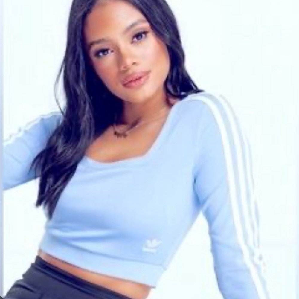 Adidas prime blue long sleeve crop